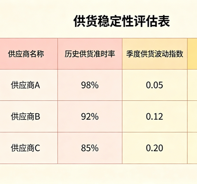 评估供货稳定性